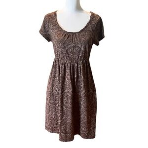 Sonoma Life Cotton Dress in Earth Tone Pattern women’s size M